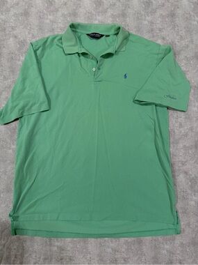 Vintage Y2K Ralph Lauren Mint Green Polo Shirt with Blue Pony Embroidery
